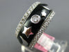 1.38CT DIAMOND & BLACK ENAMEL 18K WHITE GOLD ETOILE MOON STAR ETERNITY LOVE RING