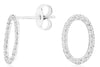 ESTATE .40CT DIAMOND 14KT WHITE GOLD 3D CLASSIC OPEN OVAL STUD EARRINGS