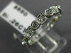 ESTATE .26CT DIAMOND 14K WHITE GOLD ROUND & SQUARE FILIGREE ETERNITY RING #14417