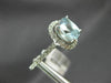 ESTATE LARGE 2.50CT DIAMOND & AAA AQUAMARINE 14KT WHITE GOLD 3D ENGAGEMENT RING