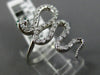 ESTATE LARGE .34CT DIAMOND & AAA EMERALD 14KT WHITE GOLD 3D SNAKE SWIRL FUN RING