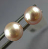 ESTATE AAA 6mm PINK SOUTH SEA PEARL 14K YELLOW GOLD CLASSIC STUD EARRINGS #ELV64