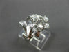 ANTIQUE LARGE 1.26CT OLD MINE ROUND DIAMOND 14KT WHITE GOLD FLOWER RING #21971