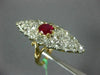 ANTIQUE EXTRA LARGE 4.25CT OLD MINE DIAMOND & AAA RUBY 18KT 2 TONE GOLD FUN RING