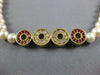 ESTATE LARGE 9.8CT DIAMOND & AAA RUBY & SOUTH SEA PEARL 14K YELLOW GOLD NECKLACE