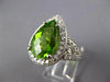 EXTRA LARGE 7.34CT DIAMOND & PERIDOT 18KT WHITE GOLD PEAR SHAPE ENGAGEMENT RING