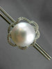 ESTATE LARGE .60CT DIAMOND & AAA SOUTH SEA PEARL 18K WHITE GOLD FLOWER EARRINGS