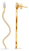 ESTATE .93CT DIAMOND 14K YELLOW GOLD ROUND & MARQUISE FUN SNAKE HANGING EARRINGS