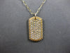ESTATE .98CT DIAMOND 14KT YELLOW GOLD PAVE RECTANGULAR DOG TAG FLOATING PENDANT