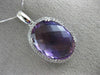 ESTATE EXTRA LARGE 15.68CT DIAMOND & AMETHYST 14KT WHITE GOLD HALO OVAL PENDANT