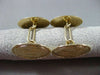 ANTIQUE LARGE 14KT YELLOW GOLD OVAL FILIGREE ENGRAVABLE CUFF LINKS #18747