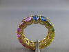 LARGE 8.01CT DIAMOND & AAA MULTI COLOR SAPPHIRE 18KT YELLOW GOLD 3D RING #21146