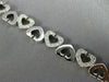 ANTIQUE 1.0CT DIAMOND 14KT WHITE GOLD 3D CLASSIC OPEN HEART LOVE BRACELET #17775