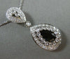 ESTATE LARGE 1.30CT DIAMOND & SMOKY TOPAZ 14KT WHITE GOLD MILGRAIN PEAR PENDANT