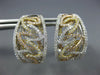 ESTATE LARGE 1.71CT DIAMOND 18K TRI COLOR GOLD 3D LEAF FILIGREE CLIP ON EARRINGS