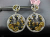 LARGE 12.15CT WHITE & FANCY YELLOW DIAMOND 18KT GOLD 3D GLOBE HANGING EARRINGS