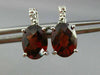 ESTATE 2.97CT DIAMOND & AAA EXTRA FACET GARNET 14K WHITE GOLD OVAL STUD EARRINGS