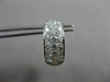 ESTATE 1.37CT ROUND DIAMOND 18K WHITE GOLD 3D PAVE 3 ROW CLASSIC HUGGIE EARRINGS