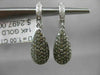 ESTATE 1.0CT WHITE & YELLOW DIAMOND 14KT WHITE GOLD PEAR SHAPE HANGING EARRINGS