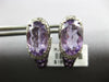 LARGE 11.25CT DIAMOND & AAA AMETHYST 14KT WHITE GOLD LOVE KNOT HANGING EARRINGS