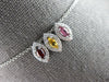 .54CT DIAMOND & AAA MULTI GEM 14K WHITE GOLD MARQUISE SHAPE & ROUND HALO PENDANT