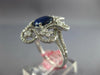 2.92CT DIAMOND & AAA SAPPHIRE 18KT WHITE GOLD 3D OVAL & ROUND FLOWER LOVE RING