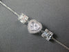 ESTATE .46CT DIAMOND 18KT WHITE GOLD 3D HEART SHAPE BY THE YARD SQUARE NECKLACE