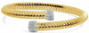 ESTATE .50CT DIAMOND 18KT TWO TONE GOLD CLASSIC CRISS CROSS FUN BANGLE BRACELET