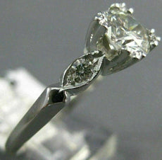 ANTIQUE GIA CERTIFIED .94CT DIAMOND PLATINUM 3D FISHTAIL ENGAGEMENT RING #23268