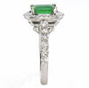 2.32CT DIAMOND & AAA EMERALD 18KT WHITE GOLD SQUARE & ROUND SOLITAIRE HALO RING