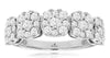 1.30CT DIAMOND 14KT WHITE GOLD 3D CLASSIC MULTI FLOWER SQUARE ANNIVERSARY RING
