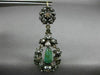 ANTIQUE LARGE 4.0CT DIAMOND & AAA EMERALD 14KT YELLOW GOLD & SILVER 3D EARRINGS