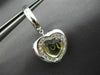 ESTATE 2.30CT DIAMOND & GREEN AMETHYST 14K WHITE GOLD 3D I LOVE U HEART EARRINGS