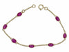 ESTATE 4.81CT AAA RUBY 18K YELLOW GOLD 3D OVAL 7 STONE BY THE YARD LOVE BRACELET