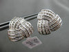 ESTATE LARGE 1.92CT DIAMOND 14K WHITE GOLD 3D MULTI ROW TRIANGULAR STUD EARRINGS