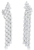 EXTRA LARGE 10.23CT DIAMOND 18K WHITE GOLD PEAR SHAPE MULTI ROW HANGING EARRINGS