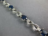 LONG 5.67CT DIAMOND & AAA SAPPHIRE 14K WHITE GOLD 3D OVAL X LOVE TENNIS BRACELET
