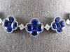 LARGE 22.02CT DIAMOND & AAA SAPPHIRE 18KT WHITE GOLD 4 LEAF CLOVER LOVE NECKLACE