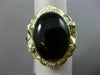 ESTATE EXTRA LARGE .24CT DIAMOND & AAA ONYX 14KT YELLOW GOLD 3D FLOWER FUN RING