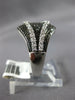 ESTATE WIDE .70CT WHITE & BLACK DIAMOND 14KT WHITE GOLD 3D HAPPY FACE FUN RING
