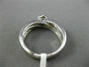 ESTATE .48CT WHITE & BLUE DIAMOND 14KT WHITE GOLD 3D SOLITAIRE STAR X LOVE RING