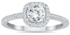 ESTATE .88CT DIAMOND 14KT WHITE GOLD 3D ROUND CLASSIC SQUARE HALO FUN RING