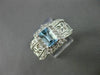 ESTATE 1.84CT DIAMOND & AAA AQUAMARINE 14K WHITE GOLD FILIGREE FLORAL RING 21324