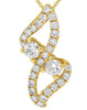 .47CT DIAMOND 18K YELLOW GOLD 3D DOUBLE SOLITAIRE INFINITY LOVE FLOATING PENDANT