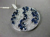 ESTATE 4.23CT DIAMOND & AAA SAPPHIRE 14KT WHITE GOLD FLOATING CIRCLE PENDANT