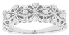 ESTATE .25CT DIAMOND 14K WHITE GOLD ROUND MULTI FLOWER FILIGREE ANNIVERSARY RING