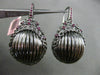 ESTATE LARGE .75CT RUBY 14K BLACK GOLD STRIATED WOVEN LEVERBACK HANGING EARRINGS