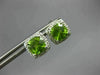 ESTATE 2.29CT DIAMOND & AAA PERIDOT 14KT WHITE GOLD 3D SQUARE HALO STUD EARRINGS