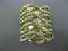ESTATE EXTRA LARGE 1.62CT DIAMOND 14KT TWO TONE GOLD MULTI ROW CRISS CROSS RING