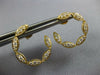 ESTATE .62CT DIAMOND 18KT YELLOW GOLD MULTI LEAF SIDEWAYS HOOP HANGING EARRINGS